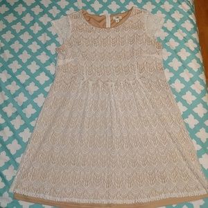 White Knee Length Lace Dress